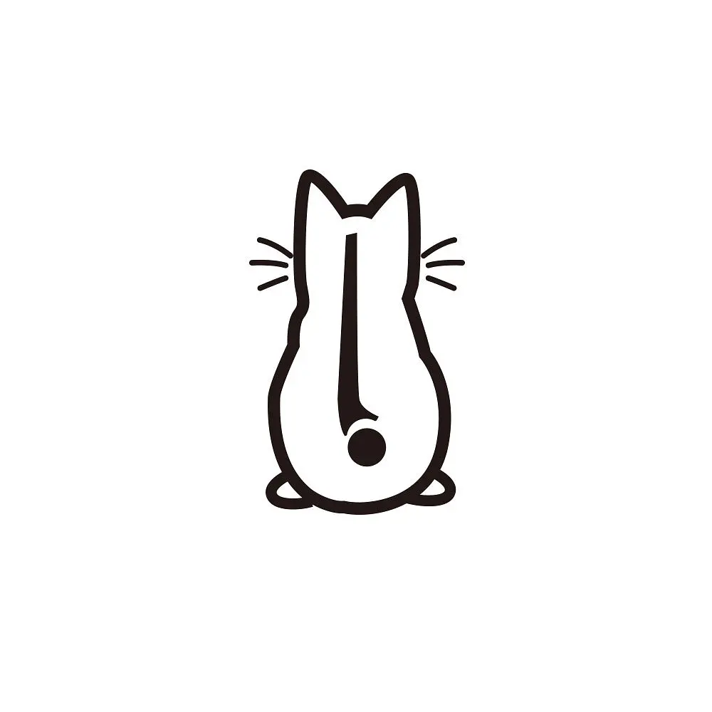 Наклейка в авто Кіт 32х20 см Чорний