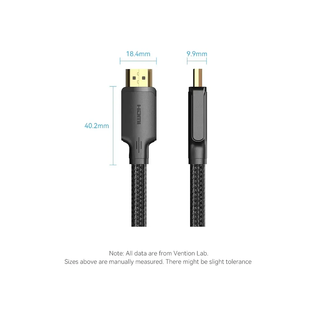 Кабель мультимедійний HDMI M to HDMI M 20.0m 1080p60Hz cotton braided black Vention (ALLBQ) - фото 7