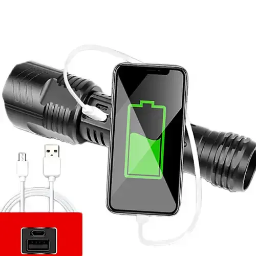 Ручной фонарь L-12-P70 zoom + PowerBank + microUSB 18650 (3xААА) 5 режимов - фото 3