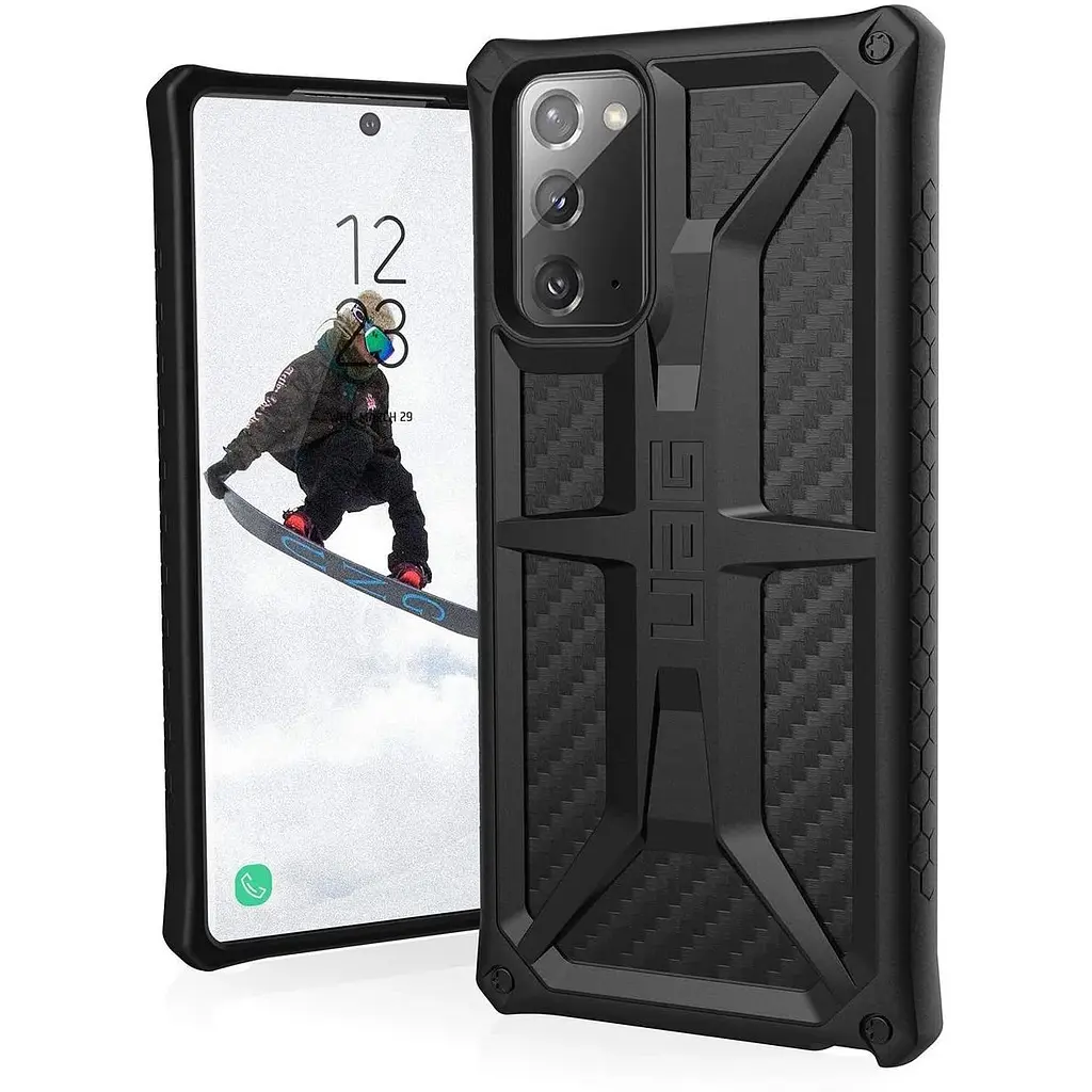 Оригинальный противоударный чехол UAG Monarch для Samsung Galaxy Note 20 (6.7") Carbon Fiber 212191114242 - фото 9