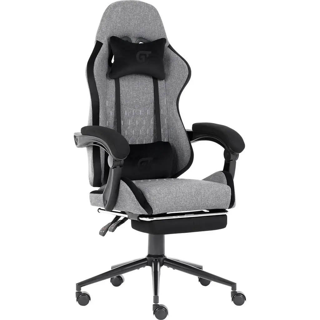 Геймерське крісло GT Racer X-2324 Fabric Gray/Black Suede [121430] - фото 2