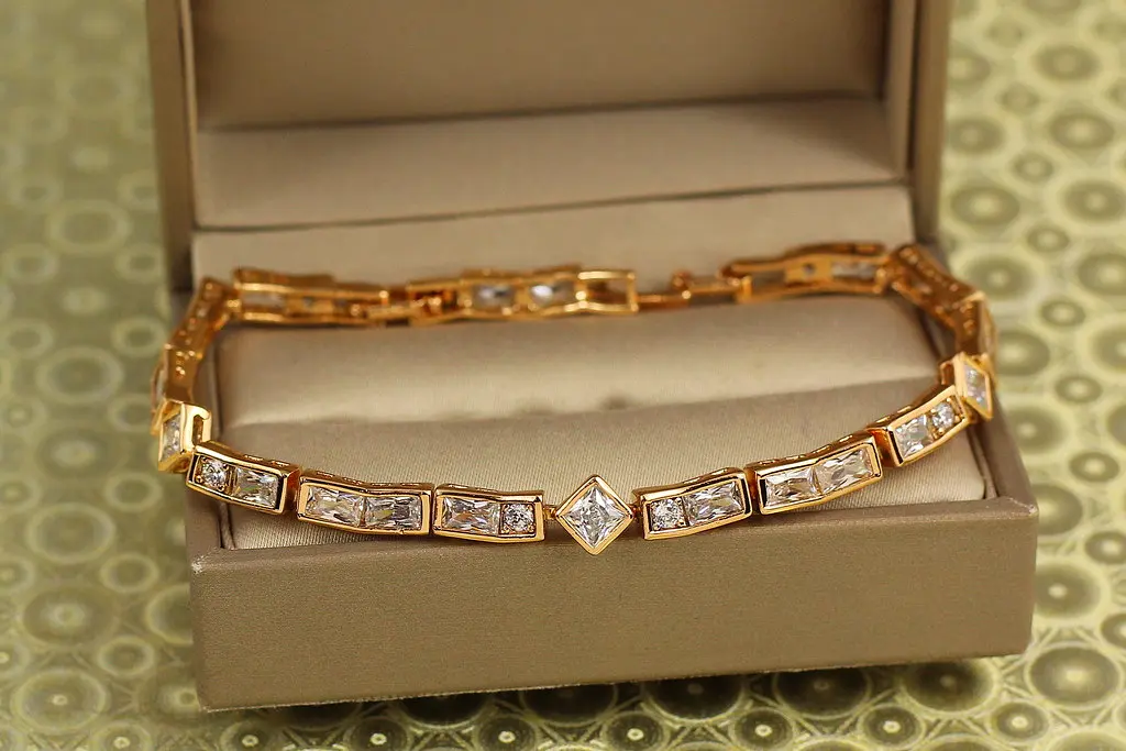Браслет Xuping Jewelry Діамантова магістраль 17 см 5 мм золотистий