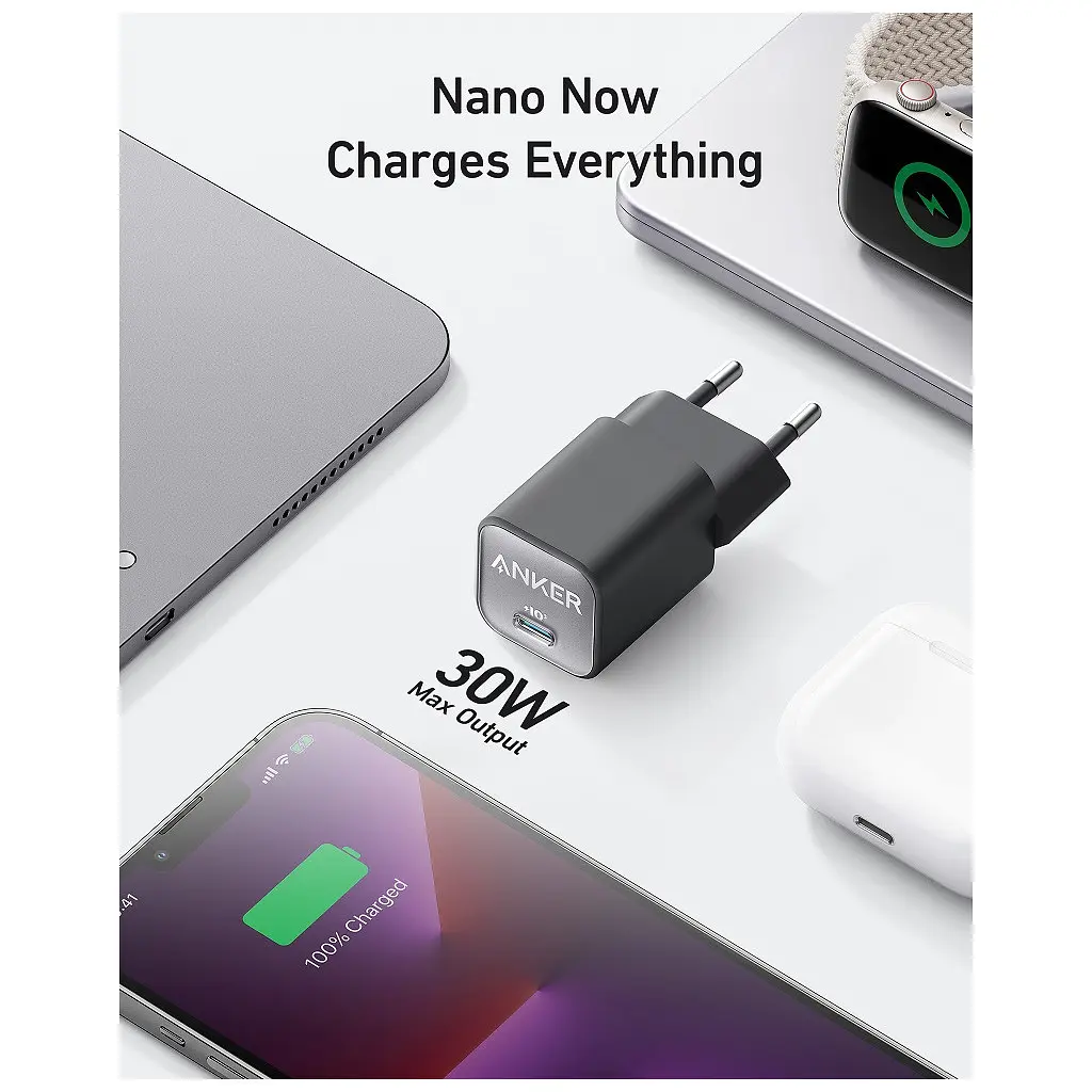 Зарядний пристрій Anker USB-C PD 30 Вт PowerPort 511 Nano III білий (A2147G21) - фото 2