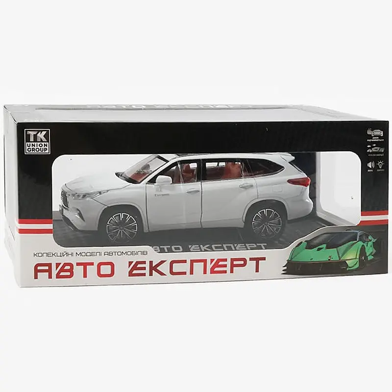 Колекційна металева модель автомобіля АвтоЕксперт Toyota Highlander Hybrid з інерцією, світлом та звуком 1:24 - фото 5