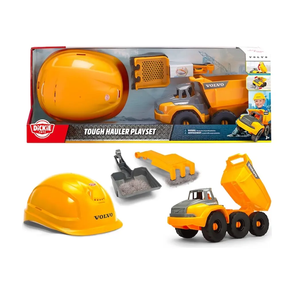 Ігровий набір Dickie Toys Вольво Самоскид з каскою та лопатою, 26 аксесуарів (3729014)