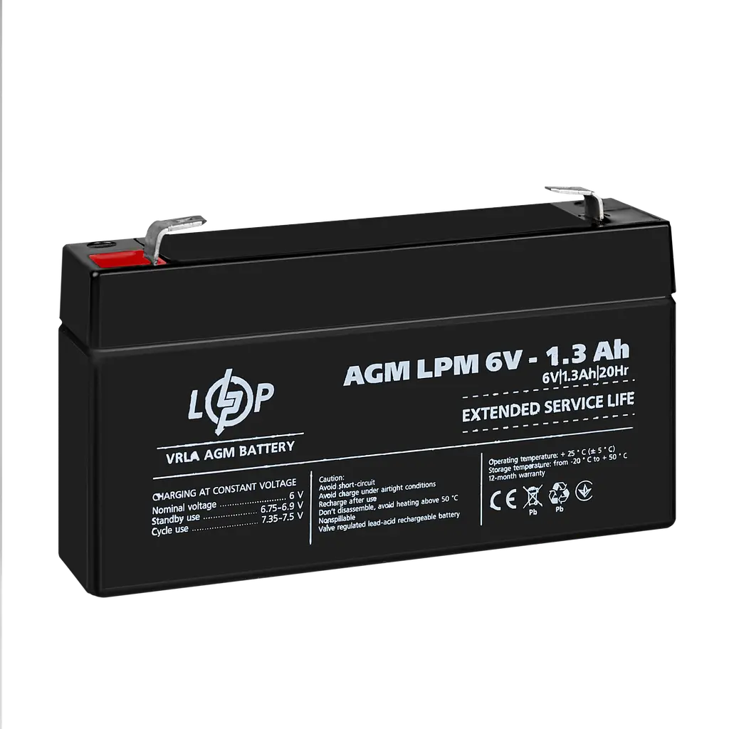 Аккумулятор AGM LPM 6V – 1.3 Ah - фото 4