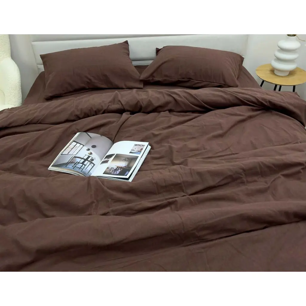 Пододеяльник Ecotton Евро фланель Dark Brown SB-186 210х220 см коричневый (25554) - фото 2