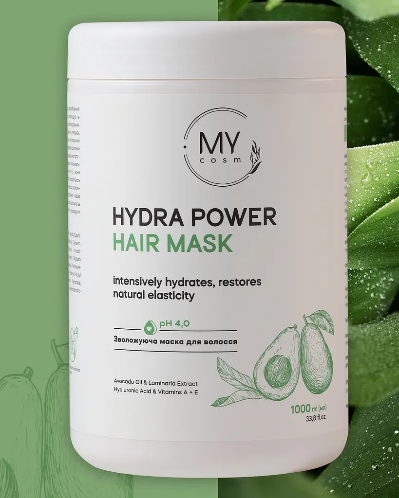 Зволожуюча маска для волосся MY COSM Hydra Power Mask 1000 мл - фото 2