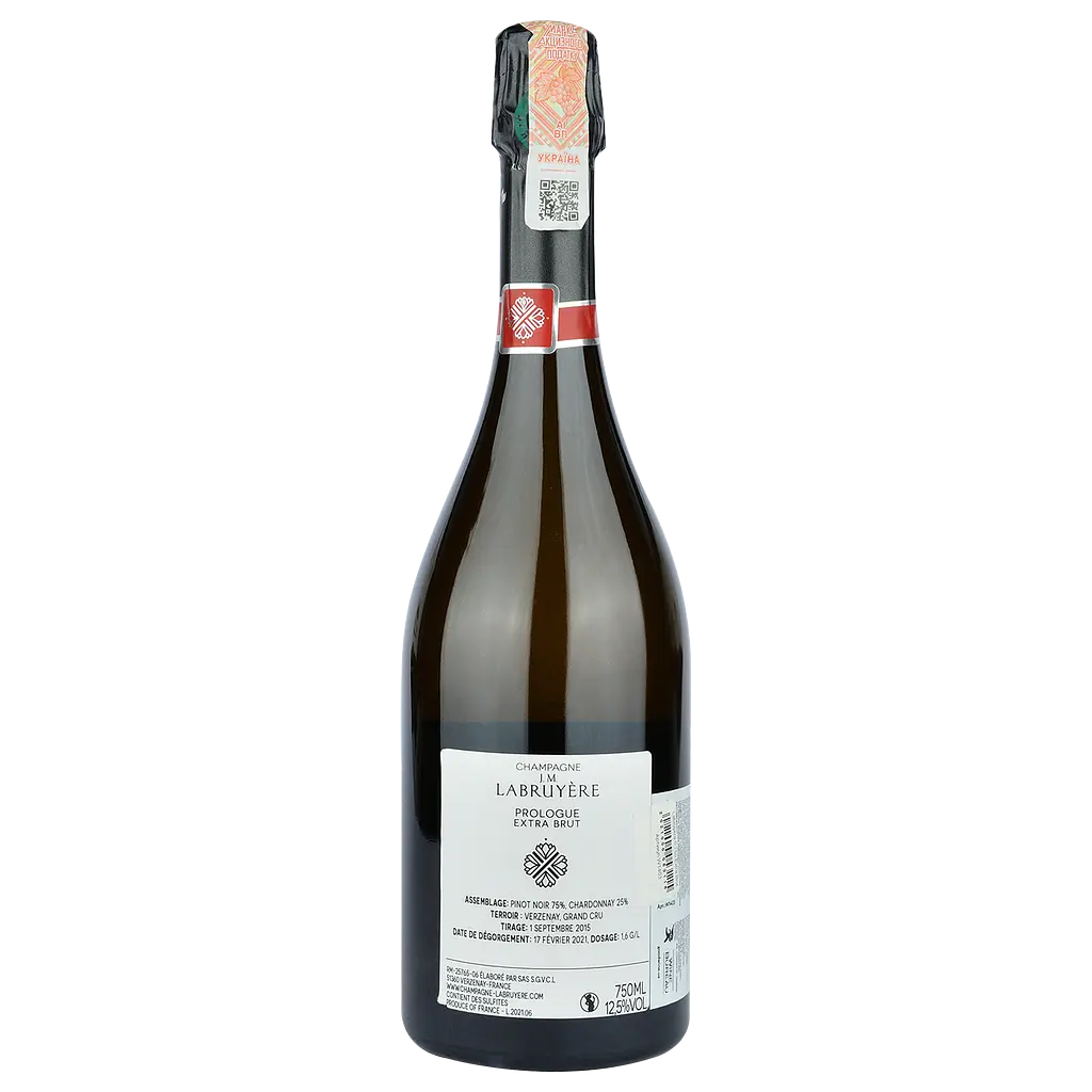 Шампанське J.M. Labruyere Prologue Grand Cru, біле, екстра-брют, 0,75 л (W1403) - фото 2