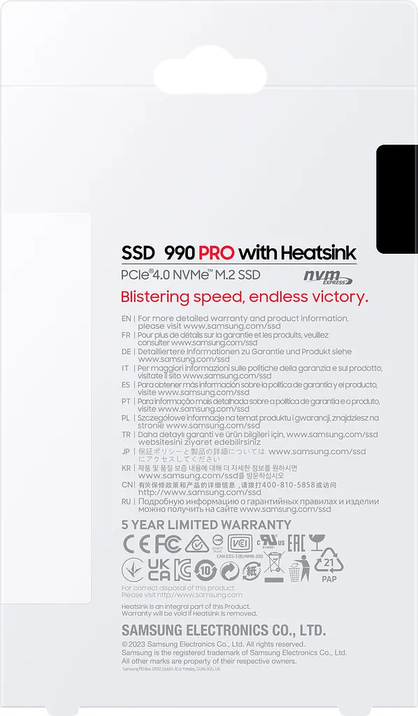 Накопичувач SSD Samsung M.2 1TB PCIe 4.0 990PRO + радіатор teh0024717 - фото 9