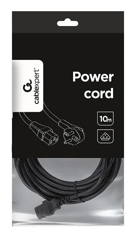 Кабель живлення Cablexpert PC-186-VDE-10M (С13), VDE, черний, 10 м (PC-186-VDE-10M) - фото 4
