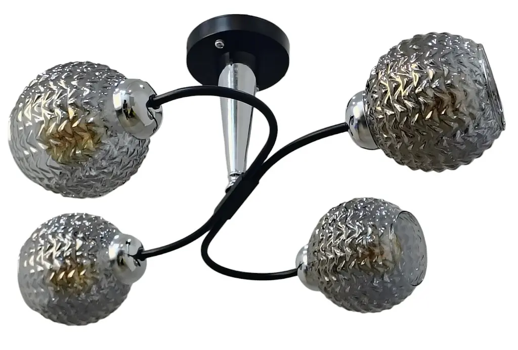 Сучасна люстра Brille LK-732S/4 E27 BK+CH - фото 4