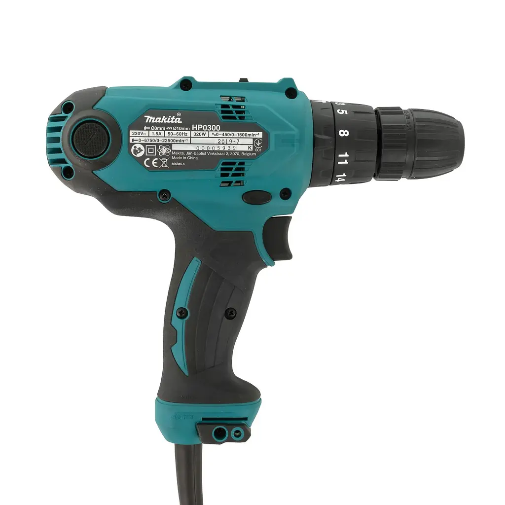 Шурупокрут з ударним режимом мережевий Makita HP0300 (56 Нм, 0.8-10 мм, 320 Вт) - фото 2