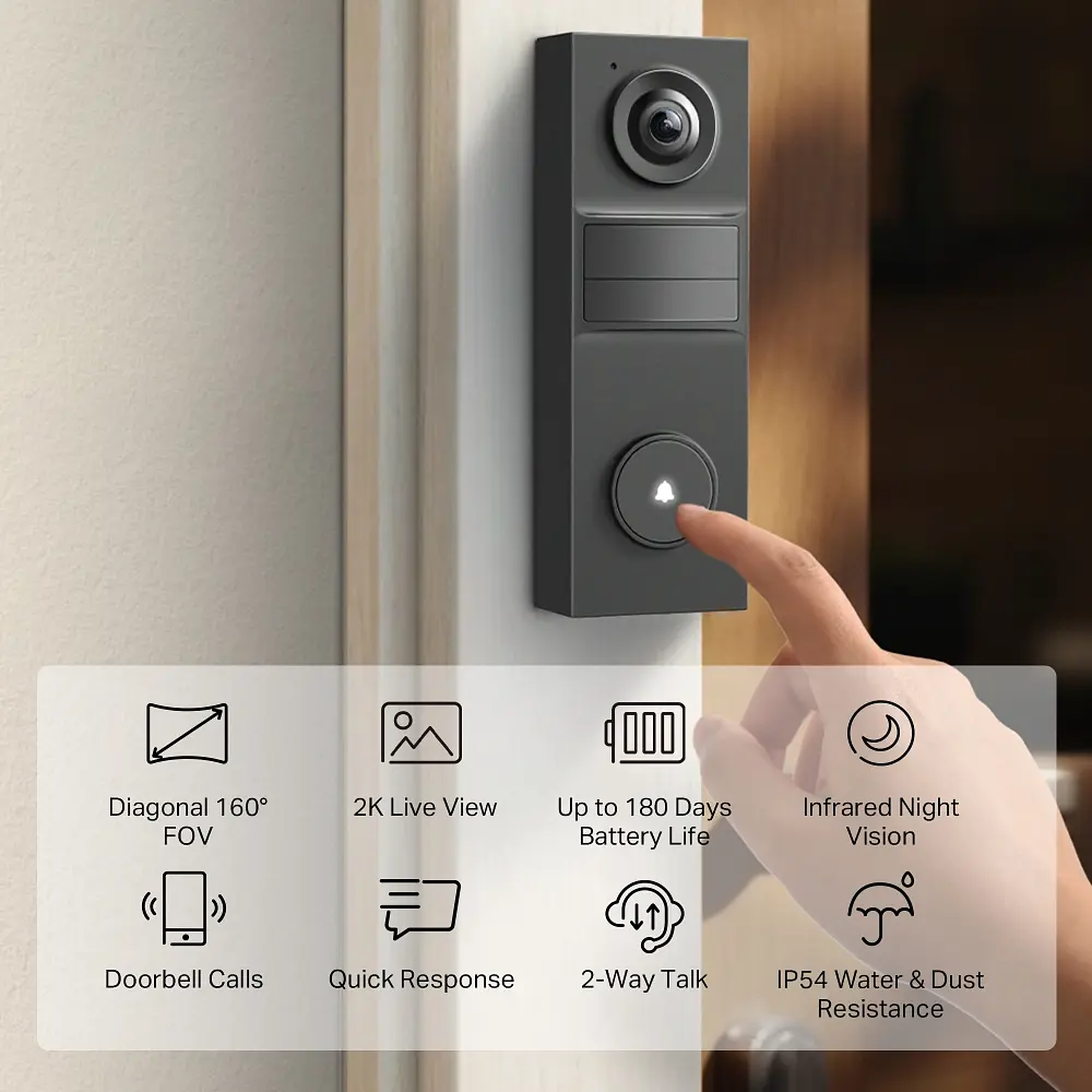 TP-Link Розумний відеодзвінок з аккумулятором Tapo D205 - фото 4