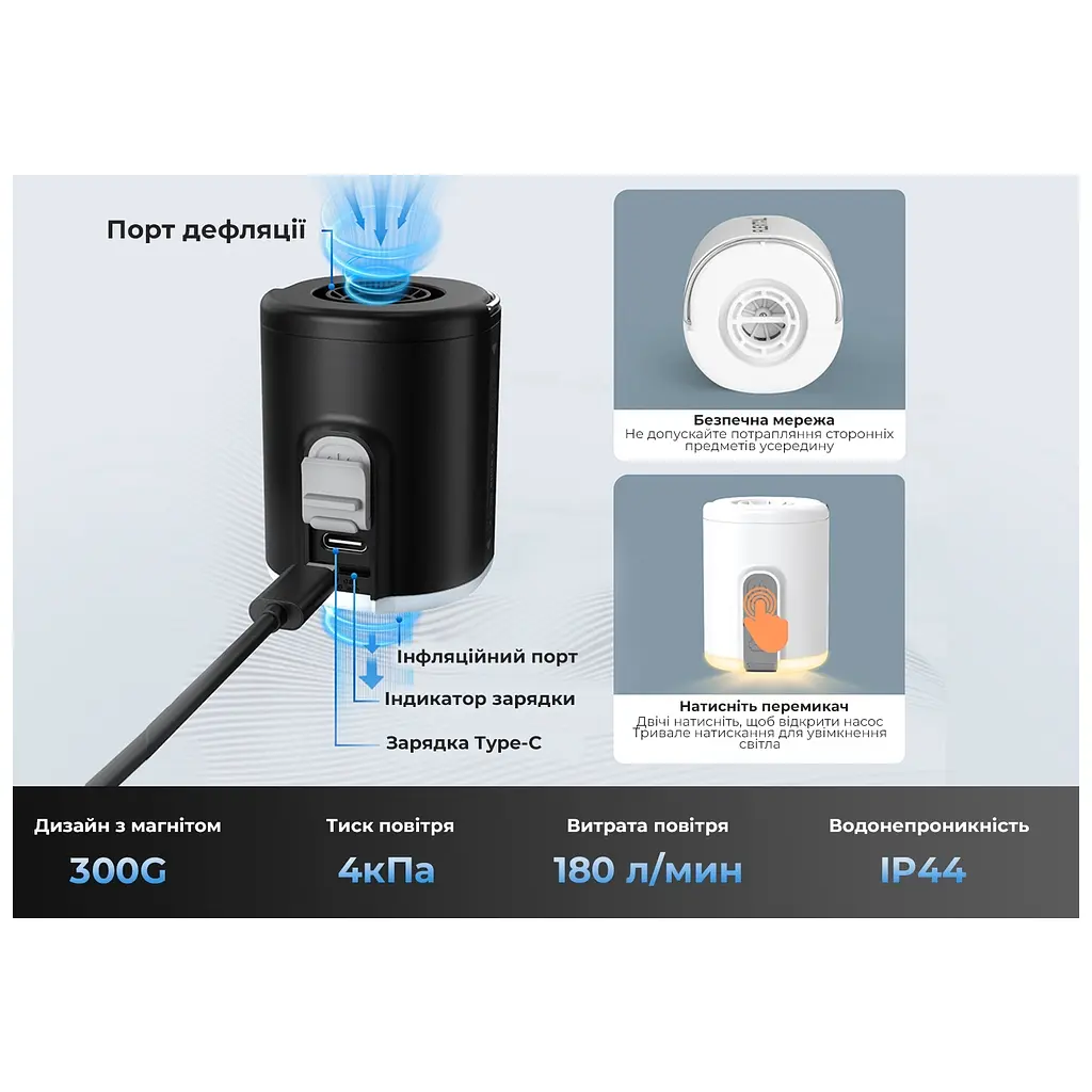 Ліхтар Flextail Tiny Pump 2X з функцією насосу білий (TY2X1600-WT-i) - фото 8