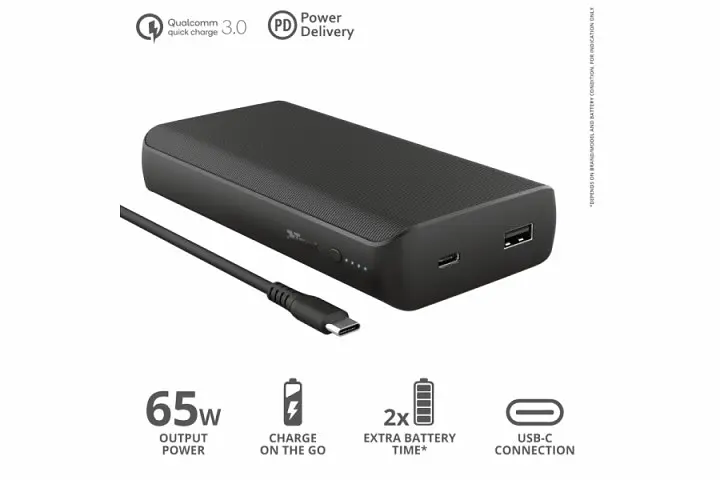 Повербанк Trust Laro 20000 mAh, 65W USB-C Black - фото 6