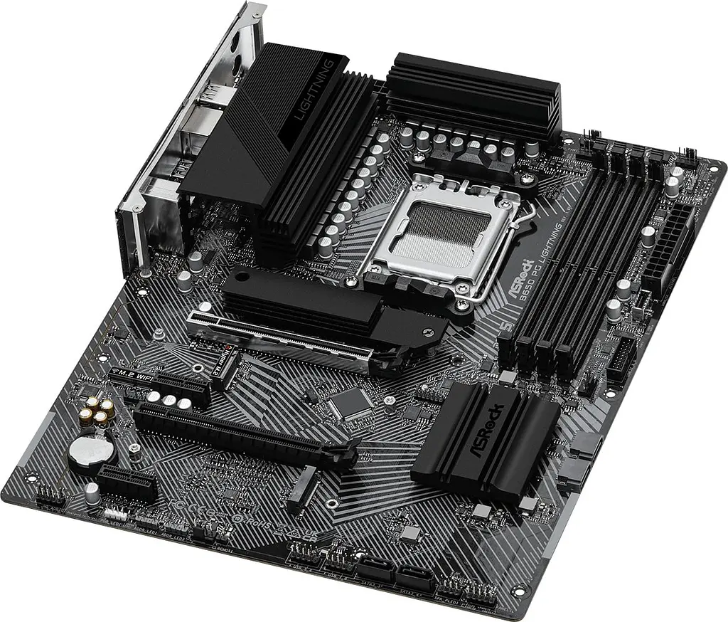 ASRock B650 PG LIGHTNING (AM5/B650, 4*DDR5, 2xPCIex16, HDMI, 4xSATA, 3xM.2, 2.5GLan, 7.1ch, ATX) - фото 3