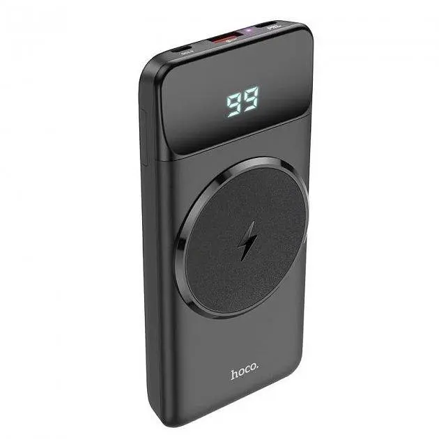 Портативна батарея Power Bank Hoco з бездротовою зарядкою J76 Bobby Wireless Charger 10000mAh Black - фото 2