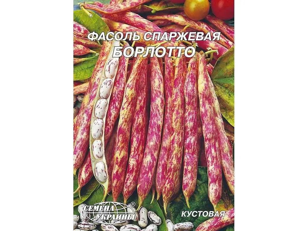 Квасоля СЕМЕНА УКРАИНЫ (10 пачок) Гігант кущова Борлотто 20 г