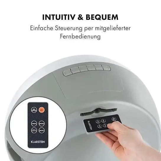 Мобильный вентилятор Klarstein Whirlwind 3 в 1 1600 м³/ч 90 Вт (10029327) - фото 8