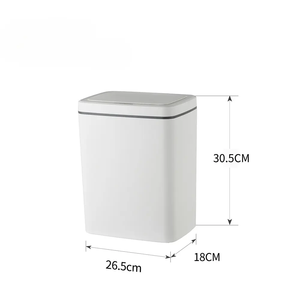 Відро для сміття сенсорне прямокутне Mixxus Wave-TC0110 10 л white MI7073, Білий матовий - фото 3