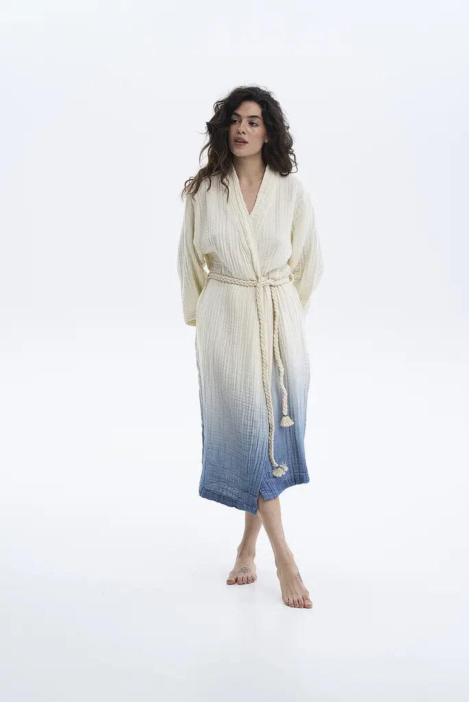 Халат Lotus Home - Nitra muslin denim S/M - фото 2