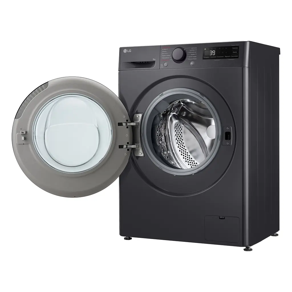 LG Пральна машина фронтальна, 9кг, 1200, A, 48см, дисплей, пара, інвертор, чорний - фото 7
