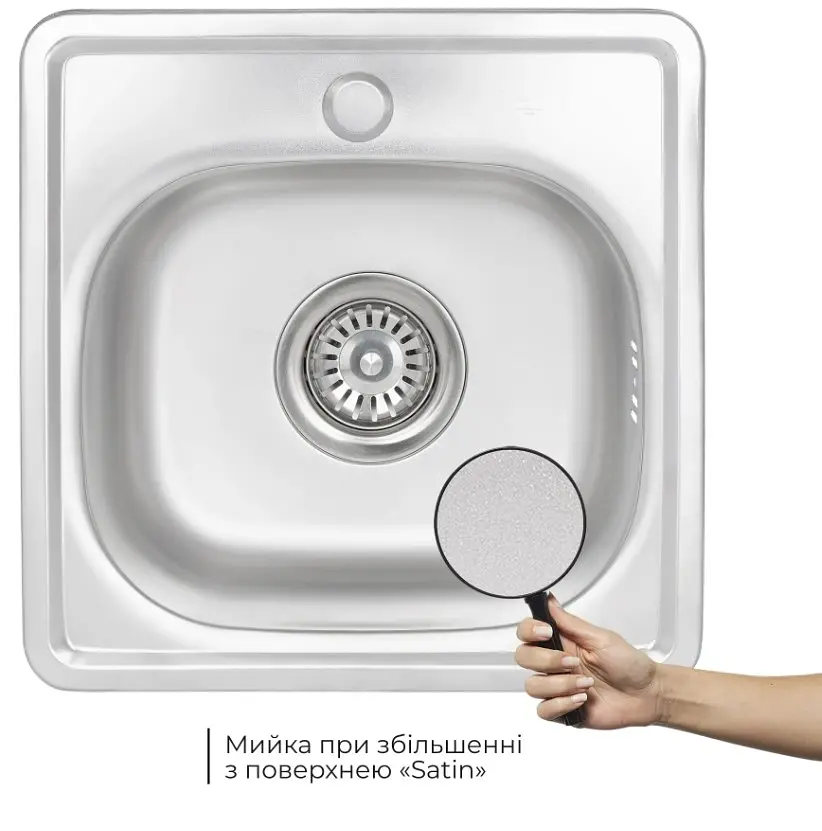 Кухонна мийка Brinex 3838 0,6 мм, врізна BRIN3835SAT06 - фото 2