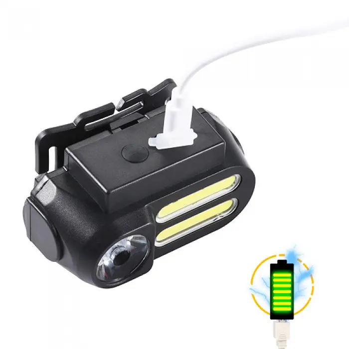 Ліхтар налобний акумуляторний NF-611-1LM+2COB 1x18650 ЗУ microUSB - фото 4