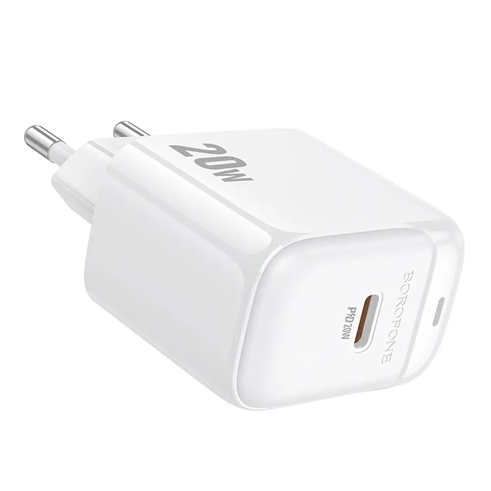 Мережевий зарядний пристрій Borofone BAS43A Type-C PD/QC 20W 100-240V AC 50/60Hz 0.6A White (35134_3345025) - фото 6