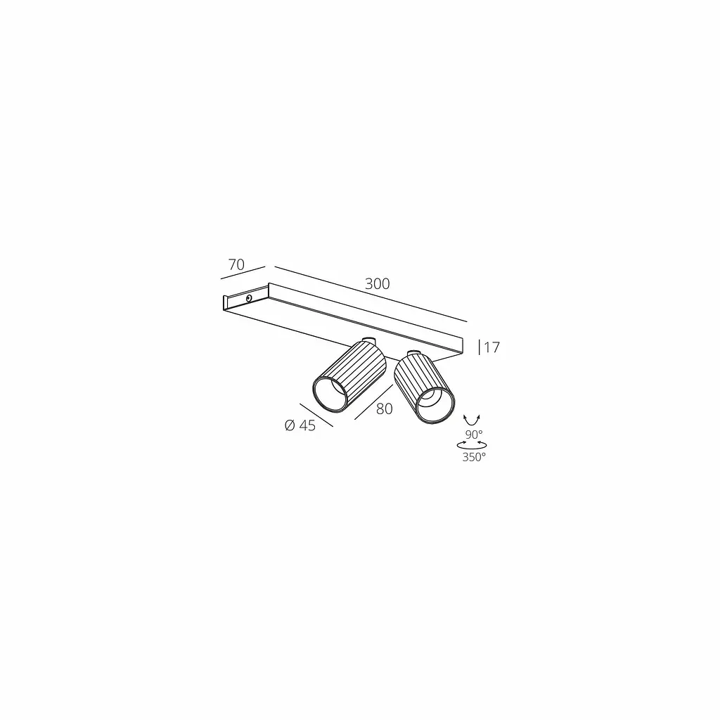 Накладний світильник Skarlat RSLC78049-2 2×7W WH+BK 4000K - фото 2