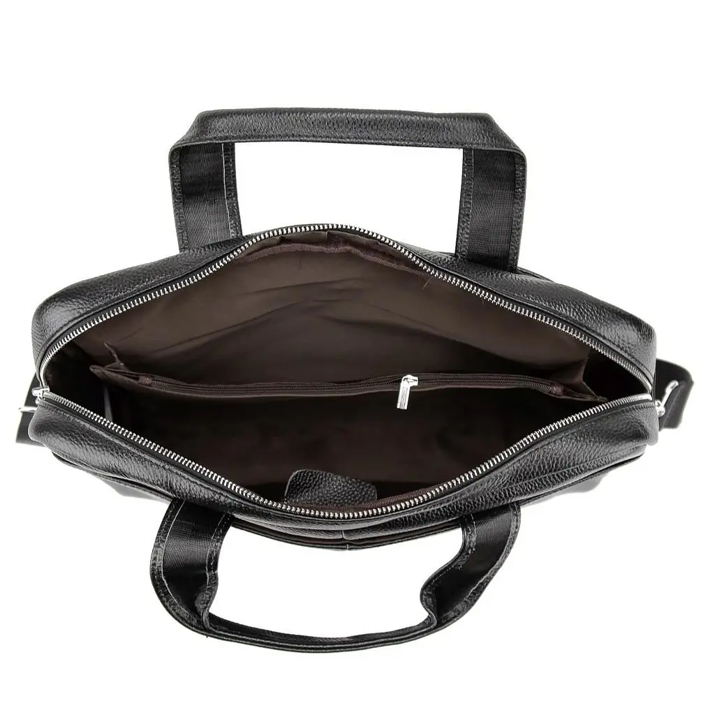 Ділова чоловіча шкіряна сумка Tiding Bag M56-1111A чорна - фото 2