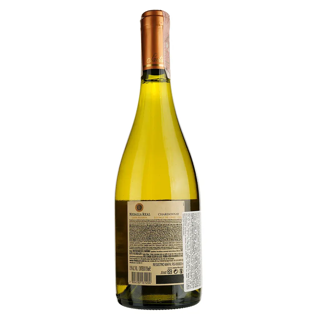 Вино Medalla Real Gran Reserva Chardonnay Leyda Valley D.O., белое, сухое, 13,5%, 0,75 л - фото 2