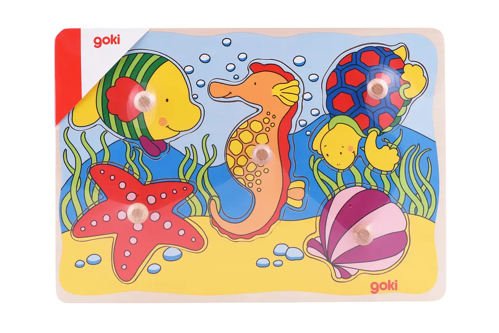 Пазл-вкладиш Goki Морські мешканці, 5 елементів (57515G-4) - фото 5