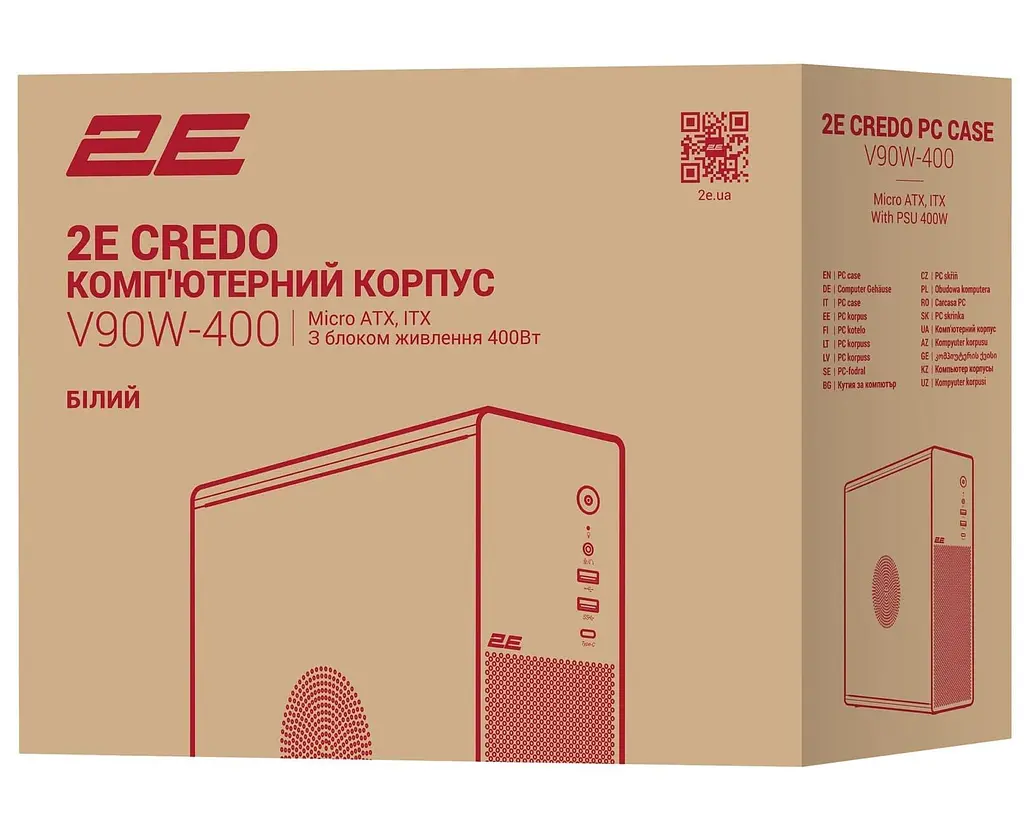 Корпус 2E Credo Slim V90W-400 с БП ATX400 White (2E-V90W-400) - фото 12