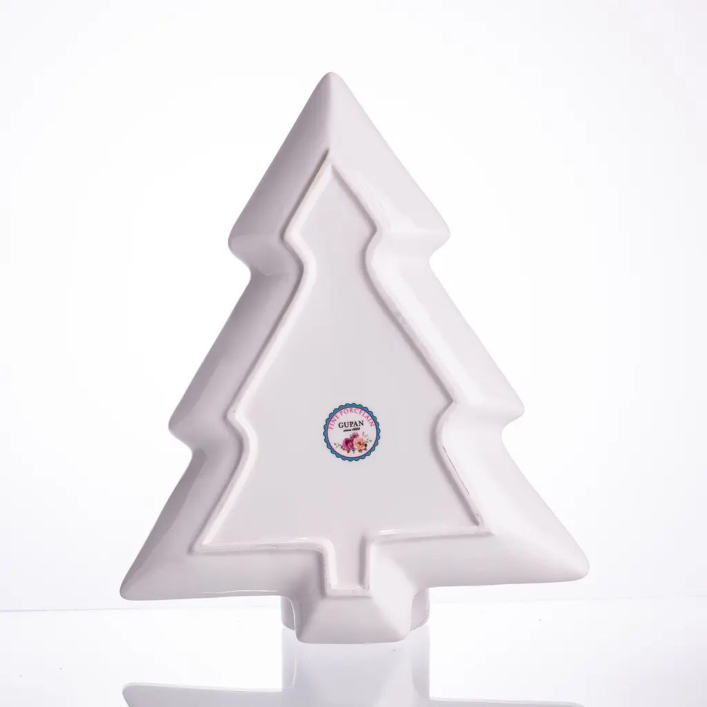 Блюдо сервірувальне новорічне для закусок Christmas 29 × 24 × 2 см фігурне Yiwu HP-SDHK-17 - фото 5