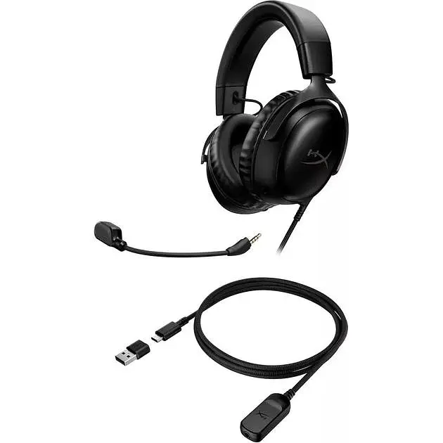 Ігрова гарнітура HyperX Cloud III 3.5mm/USB-A/USB-C Black (727A8AA) - фото 4