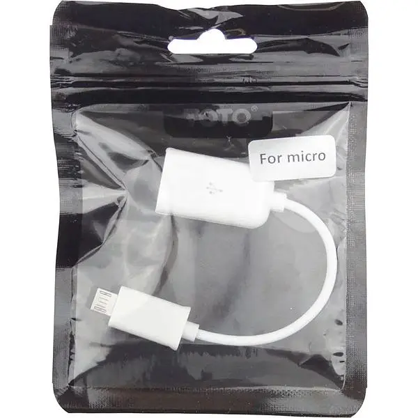 Кабель Toto TKZ-01 OTG cable micro USB 0.16m White - фото 2