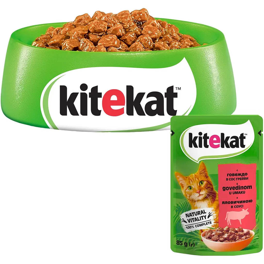 Влажный корм для кошек Kitekat с говядиной в соусе 85 г - фото 5