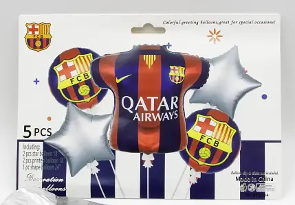 Набор фольгированных куль "FC Barcelona" 5 шт декоративные для праздников - фото 2