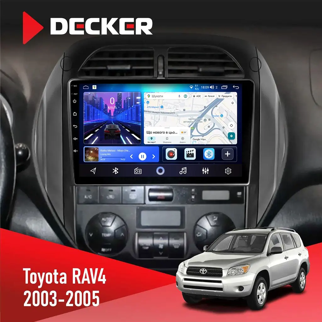 Штатна магнітола Toyota RAV4 2003-2005 Decker D9-006 4x64, 4G Decker (НФ-00009098)