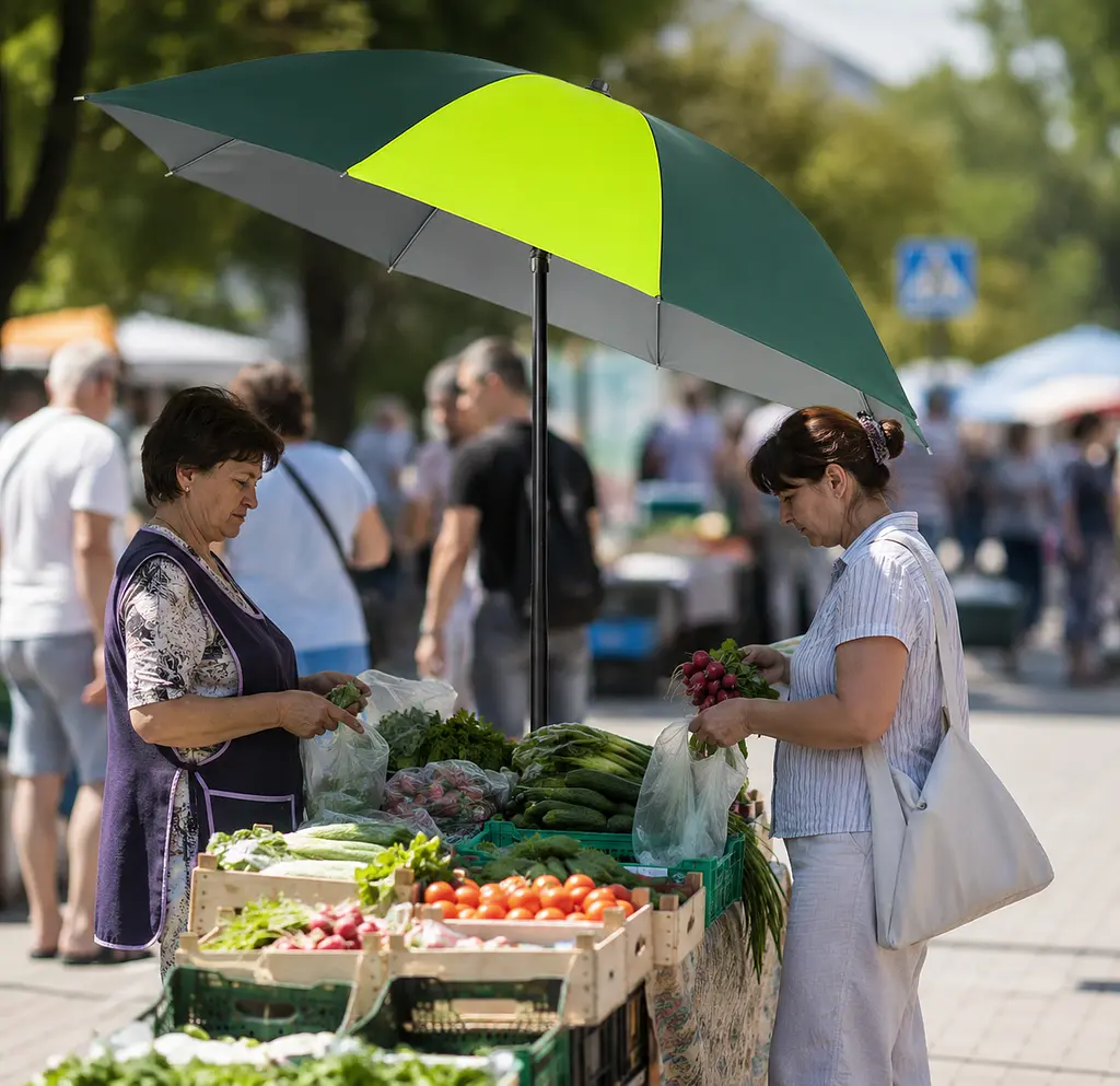 Парасолька від сонця 2.2 м 4001 / Парасолька з нахилом для пляжу та риболовлі / Парасолька садова - фото 5