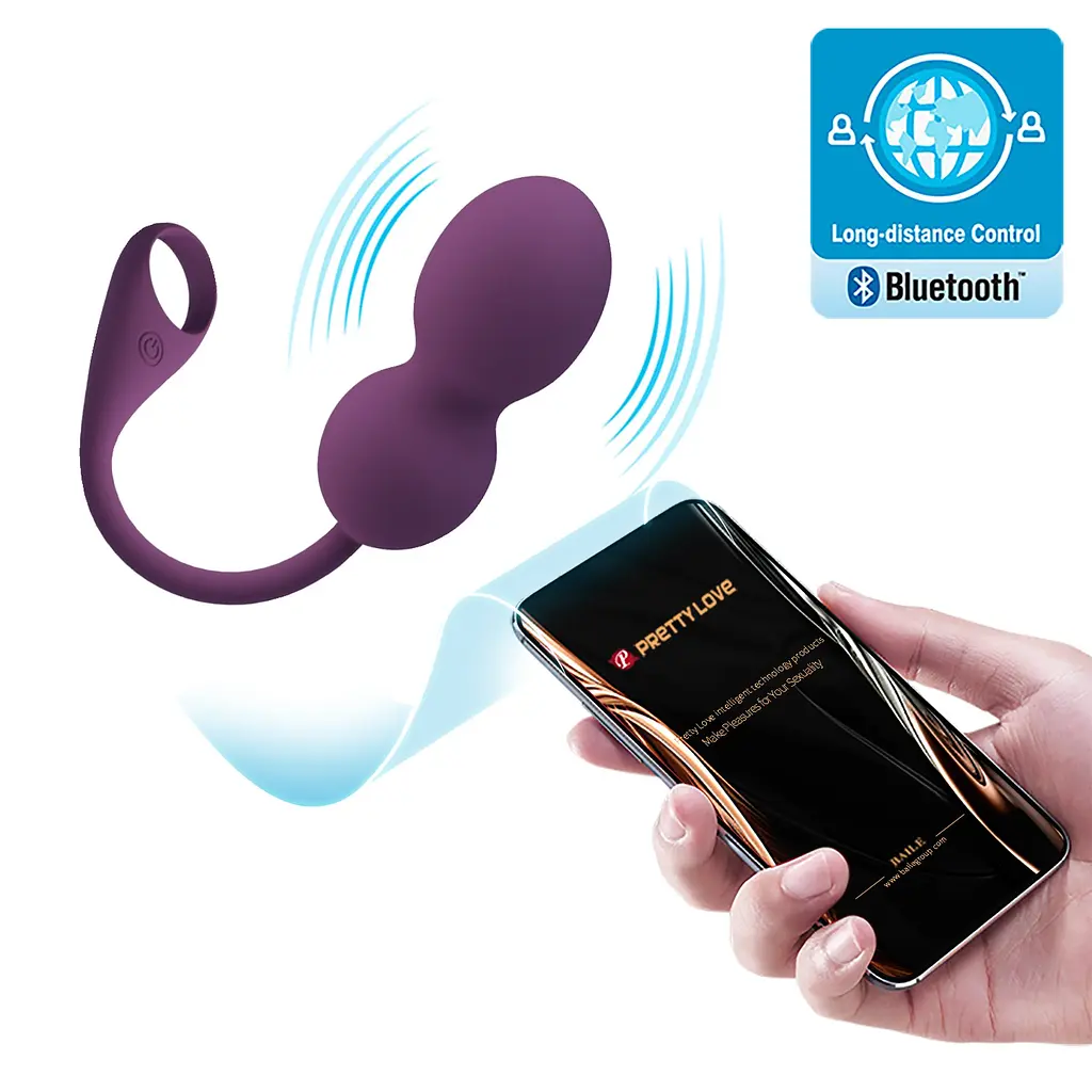Вагінальні кульки Pretty love Elvira dark Purple, 12 vibration functions Mobile APP Long-distance Co PRETTY LOVE BI-210212HP-2 100022 - фото 7