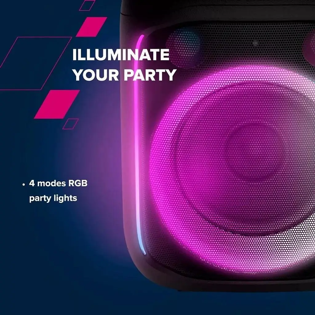 Портативна акустика Canyon speaker OnFun 5 Partybox 40W RGB Black (CNE-PBSP5) - фото 9