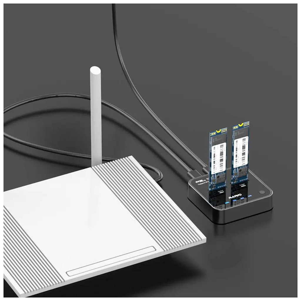 Док-станція для накопичувачів Maiwo 2*NVMe M.2 SSD Key M/B+M USB 3.1 Gen2 Type-C (K3016P) - фото 5