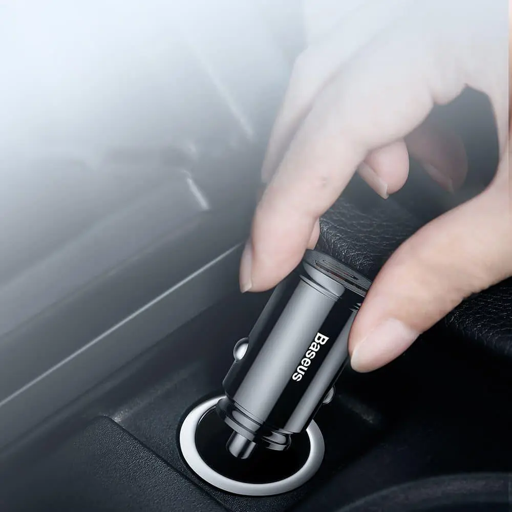 Автомобільний зарядний пристрій Baseus Circular Plastic PD3.0 QC 4.0 + 30W USB + Type-C black (CCALL-YS01) - фото 4