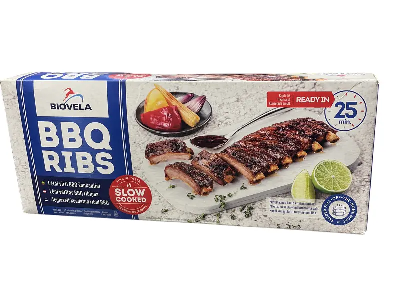 Реберця свинячі BIOVELA у соусі BBQ повільного приготування 500 г (4770081174407)