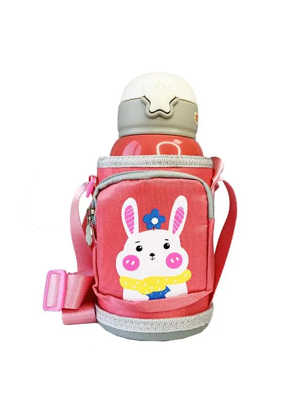 Детский термос - поилка в сумке с чашкой 3 в 1 600 ml Mumlove Розовый - фото 2