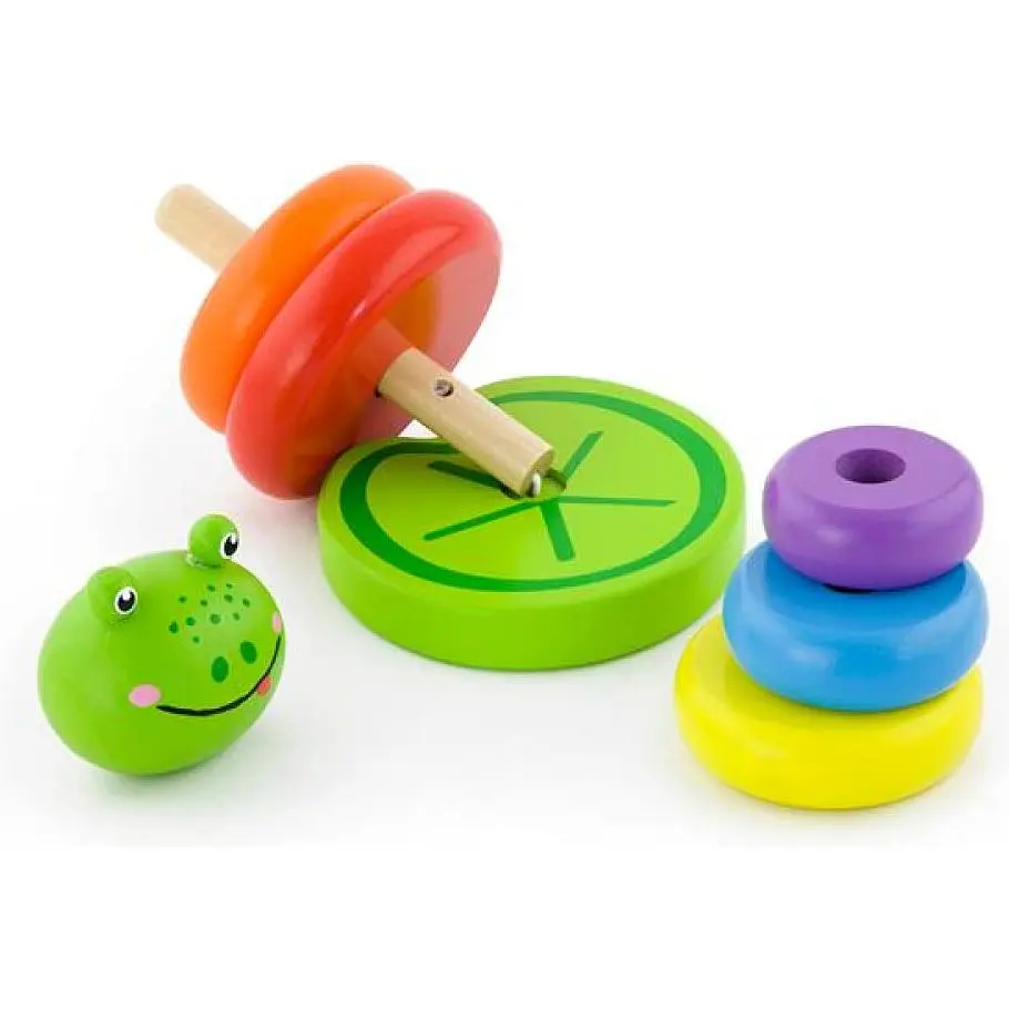 Пирамидка Viga Toys Лягушка деревянная (50258) - фото 2