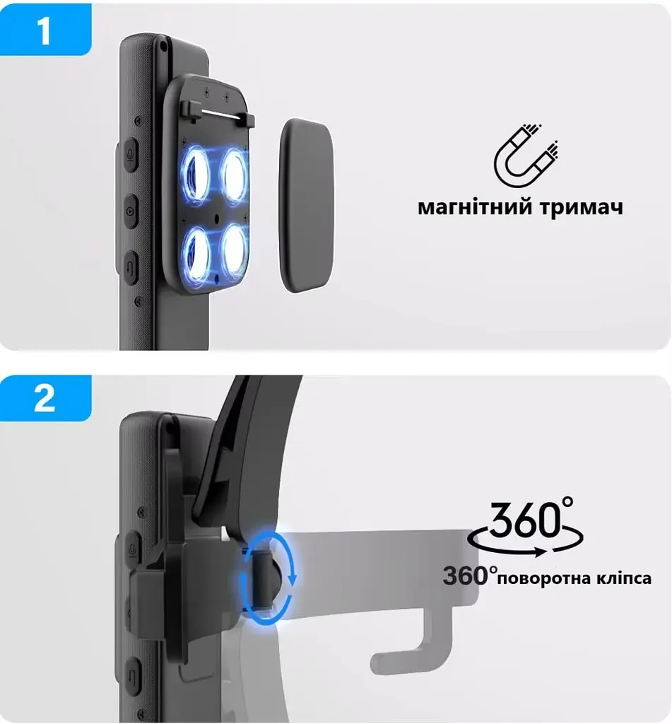 Нагрудна боді-камера Boblov A23 з дисплеєм 1.3 дюйма нічний запис датчик руху акумулятор 2200 мА·год - фото 3